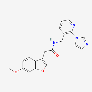 N-[(2-imidazol-1-ylpyridin-3-yl)methyl]-2-(6-methoxy-1-benzofuran-3-yl)acetamide