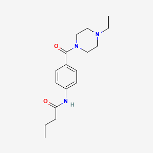 molecular formula C17H25N3O2 B7496626 N-{4-[(4-ethylpiperazino)carbonyl]phenyl}butanamide 