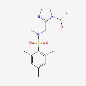molecular formula C15H19F2N3O2S B7496641 N-[[1-(difluoromethyl)imidazol-2-yl]methyl]-N,2,4,6-tetramethylbenzenesulfonamide 