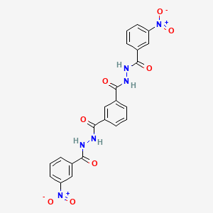 molecular formula C22H16N6O8 B7496643 N'~1~,N'~3~-bis[(3-nitrophenyl)carbonyl]benzene-1,3-dicarbohydrazide 