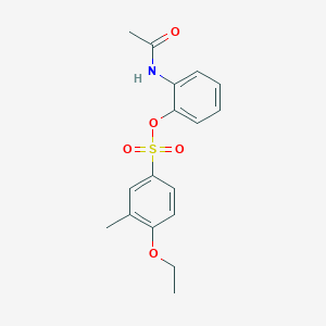 molecular formula C17H19NO5S B7496650 2-Acetamidophenyl 4-ethoxy-3-methylbenzene-1-sulfonate 