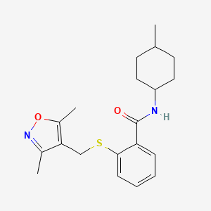 2-[(3,5-dimethyl-1,2-oxazol-4-yl)methylsulfanyl]-N-(4-methylcyclohexyl)benzamide