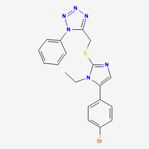 molecular formula C19H17BrN6S B7496682 5-[[5-(4-Bromophenyl)-1-ethylimidazol-2-yl]sulfanylmethyl]-1-phenyltetrazole 