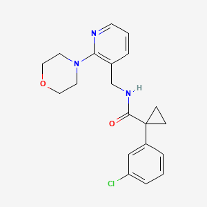 molecular formula C20H22ClN3O2 B7496715 1-(3-chlorophenyl)-N-[(2-morpholin-4-ylpyridin-3-yl)methyl]cyclopropane-1-carboxamide 