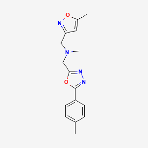 molecular formula C16H18N4O2 B7496730 N-methyl-1-(5-methyl-1,2-oxazol-3-yl)-N-[[5-(4-methylphenyl)-1,3,4-oxadiazol-2-yl]methyl]methanamine 