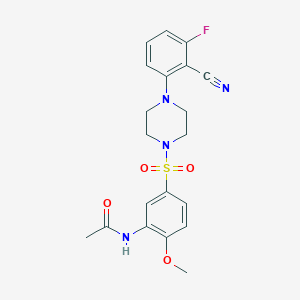 N-[5-[4-(2-cyano-3-fluorophenyl)piperazin-1-yl]sulfonyl-2-methoxyphenyl]acetamide