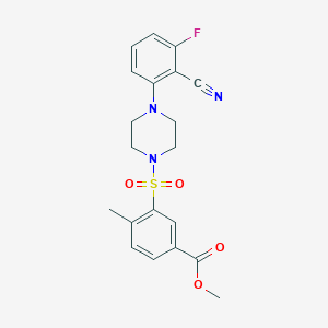 molecular formula C20H20FN3O4S B7496811 Methyl 3-[4-(2-cyano-3-fluorophenyl)piperazin-1-yl]sulfonyl-4-methylbenzoate 