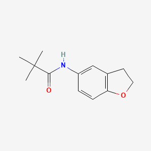 molecular formula C13H17NO2 B7496865 N-(2,3-dihydro-1-benzofuran-5-yl)-2,2-dimethylpropanamide 