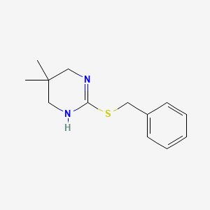 molecular formula C13H18N2S B7496888 2-(Benzylsulfanyl)-5,5-dimethyl-1,4,5,6-tetrahydropyrimidine 