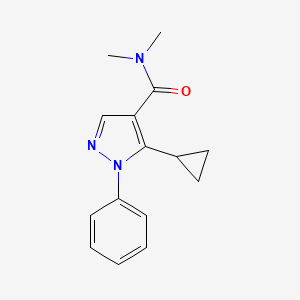 molecular formula C15H17N3O B7496952 5-cyclopropyl-N,N-dimethyl-1-phenylpyrazole-4-carboxamide 