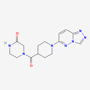molecular formula C15H19N7O2 B7496963 4-[1-([1,2,4]Triazolo[4,3-b]pyridazin-6-yl)piperidine-4-carbonyl]piperazin-2-one 