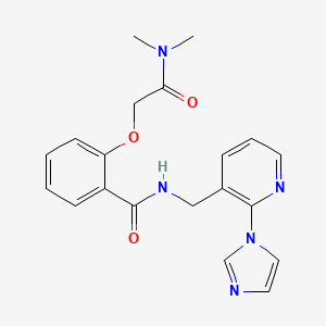 molecular formula C20H21N5O3 B7496984 2-[2-(dimethylamino)-2-oxoethoxy]-N-[(2-imidazol-1-ylpyridin-3-yl)methyl]benzamide 