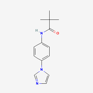 molecular formula C14H17N3O B7496996 N-(4-imidazol-1-ylphenyl)-2,2-dimethylpropanamide 