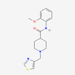 molecular formula C17H21N3O2S B7497021 N-(2-methoxyphenyl)-1-(1,3-thiazol-4-ylmethyl)piperidine-4-carboxamide 