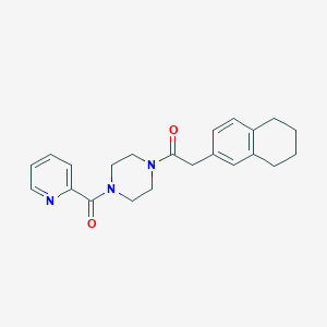 molecular formula C22H25N3O2 B7497040 1-[4-(Pyridine-2-carbonyl)piperazin-1-yl]-2-(5,6,7,8-tetrahydronaphthalen-2-yl)ethanone 
