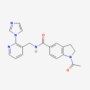 molecular formula C20H19N5O2 B7497046 1-acetyl-N-[(2-imidazol-1-ylpyridin-3-yl)methyl]-2,3-dihydroindole-5-carboxamide 