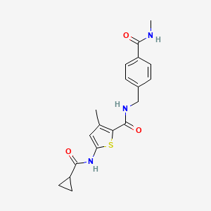 molecular formula C19H21N3O3S B7497049 5-(cyclopropanecarbonylamino)-3-methyl-N-[[4-(methylcarbamoyl)phenyl]methyl]thiophene-2-carboxamide 