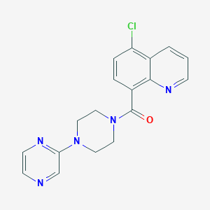 molecular formula C18H16ClN5O B7497057 (5-Chloroquinolin-8-yl)-(4-pyrazin-2-ylpiperazin-1-yl)methanone 