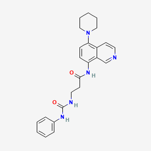 molecular formula C24H27N5O2 B7497084 3-(phenylcarbamoylamino)-N-(5-piperidin-1-ylisoquinolin-8-yl)propanamide 