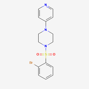 molecular formula C15H16BrN3O2S B7497096 1-(2-Bromophenyl)sulfonyl-4-pyridin-4-ylpiperazine 