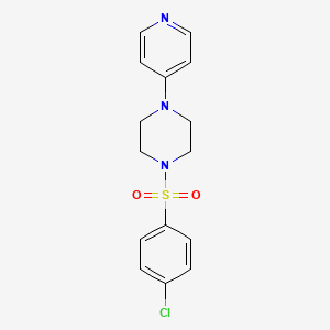 molecular formula C15H16ClN3O2S B7497109 1-(4-Chlorophenyl)sulfonyl-4-pyridin-4-ylpiperazine 