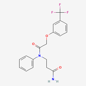 molecular formula C18H17F3N2O3 B7497138 3-(N-[2-[3-(trifluoromethyl)phenoxy]acetyl]anilino)propanamide 