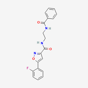 N-(2-benzamidoethyl)-5-(2-fluorophenyl)-1,2-oxazole-3-carboxamide