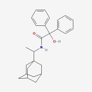 molecular formula C26H31NO2 B7497190 2-hydroxy-2,2-diphenyl-N-[1-(tricyclo[3.3.1.1~3,7~]dec-1-yl)ethyl]acetamide 