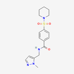 N-[(2-methylpyrazol-3-yl)methyl]-4-piperidin-1-ylsulfonylbenzamide