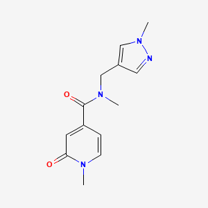 molecular formula C13H16N4O2 B7497232 N,1-dimethyl-N-[(1-methylpyrazol-4-yl)methyl]-2-oxopyridine-4-carboxamide 