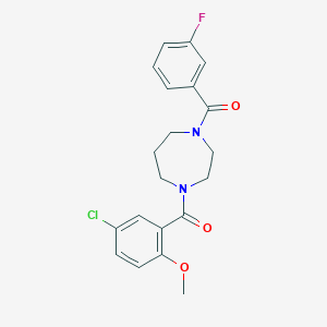 [4-(5-Chloro-2-methoxybenzoyl)-1,4-diazepan-1-yl]-(3-fluorophenyl)methanone