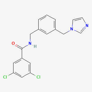3,5-dichloro-N-[[3-(imidazol-1-ylmethyl)phenyl]methyl]benzamide