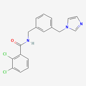 molecular formula C18H15Cl2N3O B7497257 2,3-dichloro-N-[[3-(imidazol-1-ylmethyl)phenyl]methyl]benzamide 