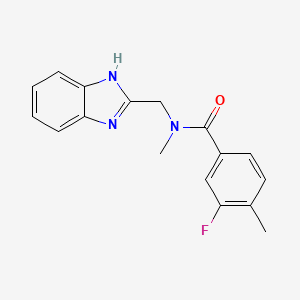 molecular formula C17H16FN3O B7497265 N-(1H-benzimidazol-2-ylmethyl)-3-fluoro-N,4-dimethylbenzamide 