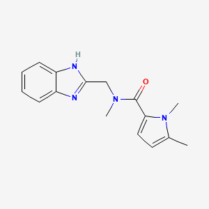 molecular formula C16H18N4O B7497270 N-(1H-benzimidazol-2-ylmethyl)-N,1,5-trimethylpyrrole-2-carboxamide 