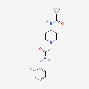 molecular formula C19H27N3O2 B7497277 N-[1-[2-[(2-methylphenyl)methylamino]-2-oxoethyl]piperidin-4-yl]cyclopropanecarboxamide 