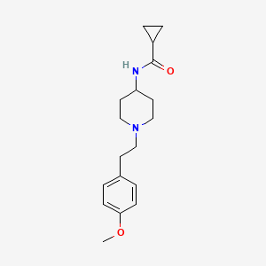 molecular formula C18H26N2O2 B7497283 N-[1-[2-(4-methoxyphenyl)ethyl]piperidin-4-yl]cyclopropanecarboxamide 
