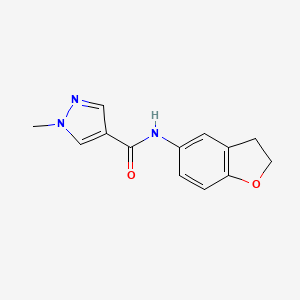 molecular formula C13H13N3O2 B7497303 N-(2,3-dihydro-1-benzofuran-5-yl)-1-methylpyrazole-4-carboxamide 