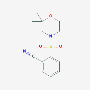 molecular formula C13H16N2O3S B7497322 2-(2,2-Dimethylmorpholin-4-yl)sulfonylbenzonitrile 