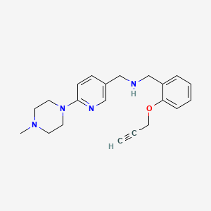 molecular formula C21H26N4O B7497330 1-[6-(4-methylpiperazin-1-yl)pyridin-3-yl]-N-[(2-prop-2-ynoxyphenyl)methyl]methanamine 