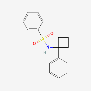 molecular formula C16H17NO2S B7497337 N-(1-phenylcyclobutyl)benzenesulfonamide 