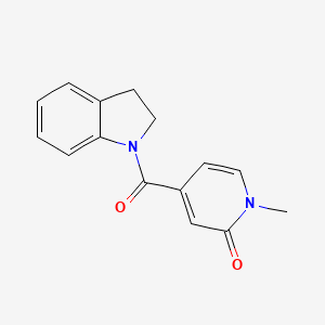 molecular formula C15H14N2O2 B7497342 4-(2,3-Dihydroindole-1-carbonyl)-1-methylpyridin-2-one 