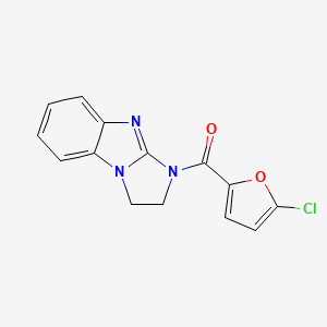 molecular formula C14H10ClN3O2 B7497356 (5-Chlorofuran-2-yl)-(1,2-dihydroimidazo[1,2-a]benzimidazol-3-yl)methanone 