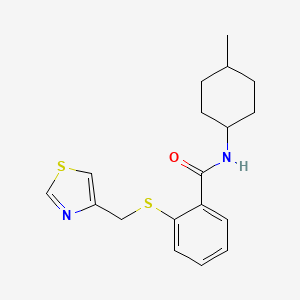 molecular formula C18H22N2OS2 B7497357 N-(4-methylcyclohexyl)-2-(1,3-thiazol-4-ylmethylsulfanyl)benzamide 