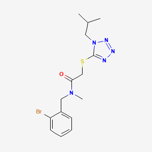N-[(2-bromophenyl)methyl]-N-methyl-2-[1-(2-methylpropyl)tetrazol-5-yl]sulfanylacetamide
