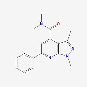 N,N,1,3-tetramethyl-6-phenylpyrazolo[3,4-b]pyridine-4-carboxamide