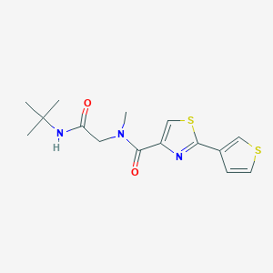 molecular formula C15H19N3O2S2 B7497414 N-[2-(tert-butylamino)-2-oxoethyl]-N-methyl-2-thiophen-3-yl-1,3-thiazole-4-carboxamide 