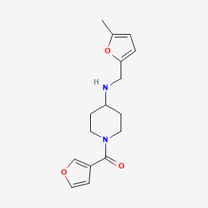 molecular formula C16H20N2O3 B7497422 Furan-3-yl-[4-[(5-methylfuran-2-yl)methylamino]piperidin-1-yl]methanone 