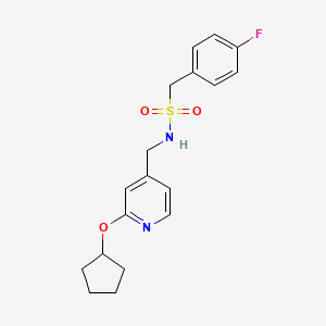 molecular formula C18H21FN2O3S B7497424 N-[(2-cyclopentyloxypyridin-4-yl)methyl]-1-(4-fluorophenyl)methanesulfonamide 