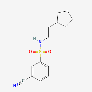 3-cyano-N-(2-cyclopentylethyl)benzenesulfonamide